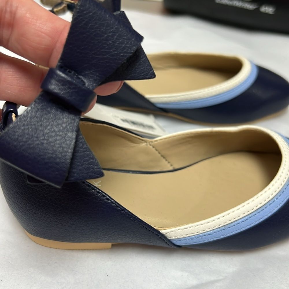 Janie and Jack 100046520 Girl Merchant Marine Bow Strap Ballet Flat size 9 NWT - Picture 3 of 9